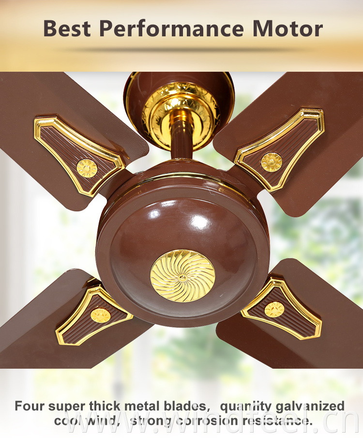 China Supplier High Efficient Simple Modern Small Size 24 Inch AC Copper Motor Custom Wholesale Ceiling Fans